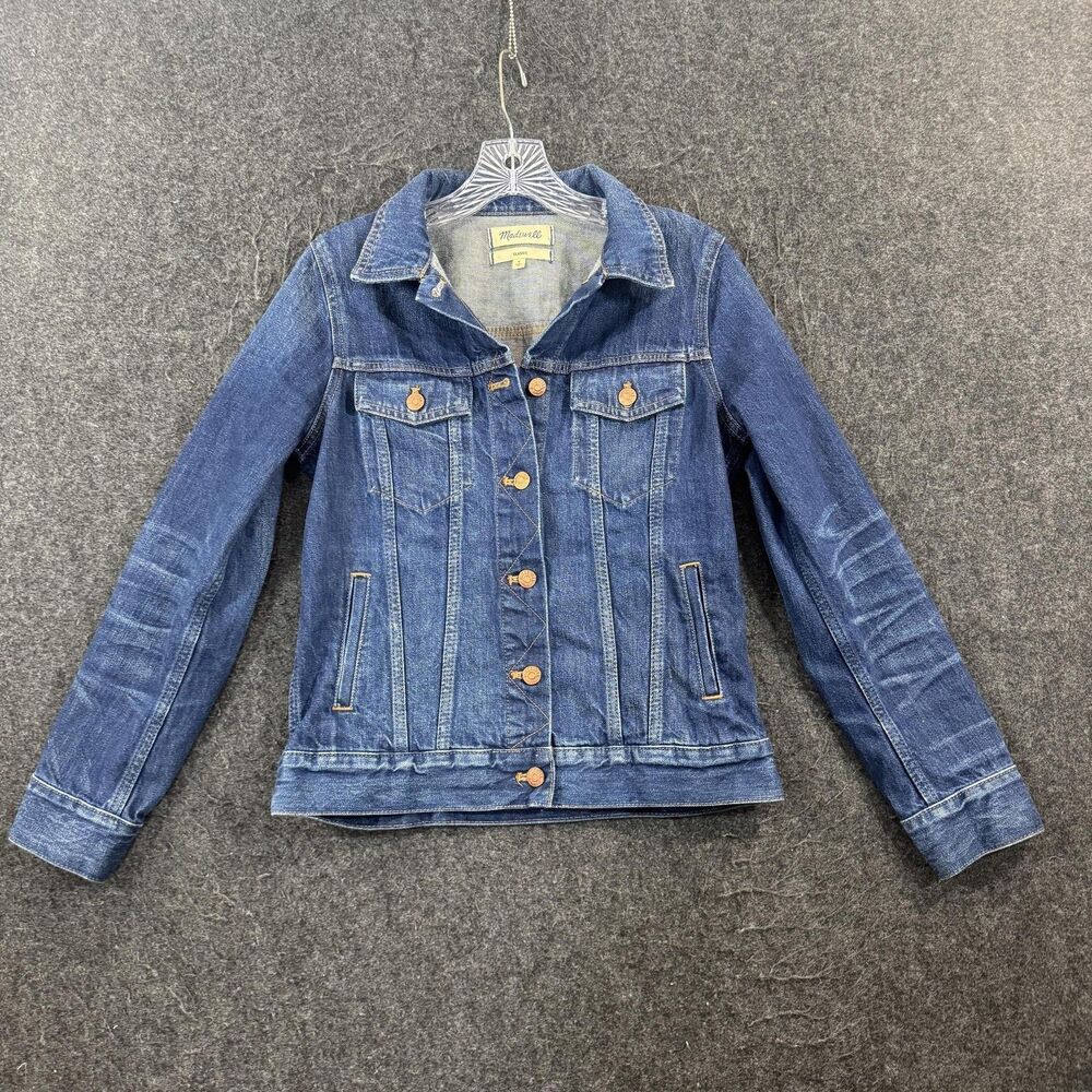 Madewell Classic Denim Jacket Women's Small Blue Jean Button Front Pockets